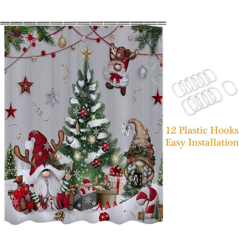 🎄Christmas shower curtain decoration