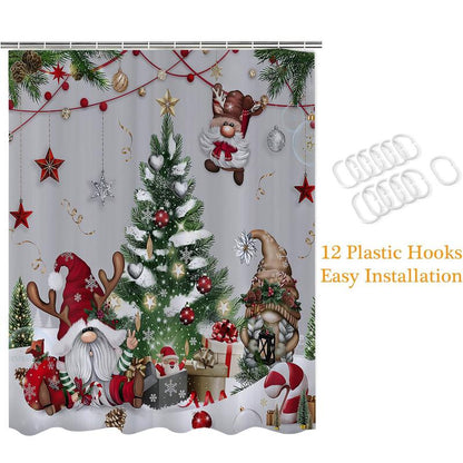🎄Christmas shower curtain decoration