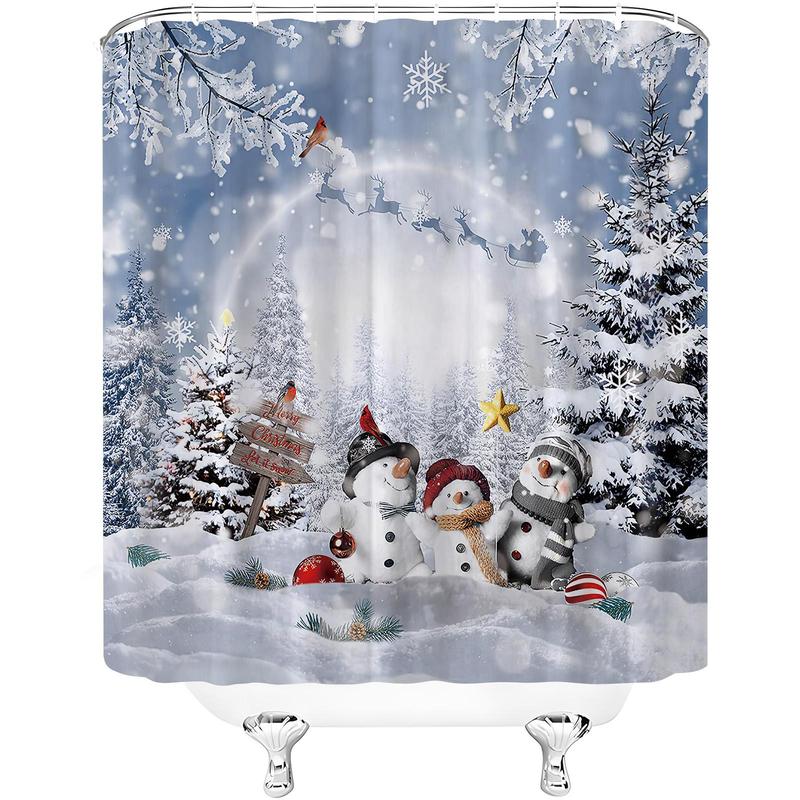 🎄Christmas shower curtain decoration