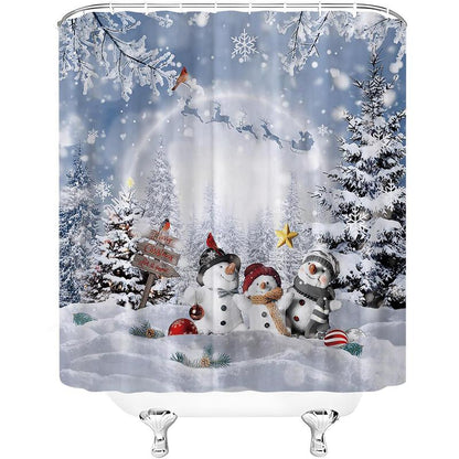 🎄Christmas shower curtain decoration