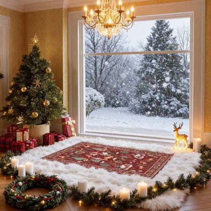 🔥LAST DAY 49% OFF🦌🎄🎅Christmas Deer Santa Long Rug