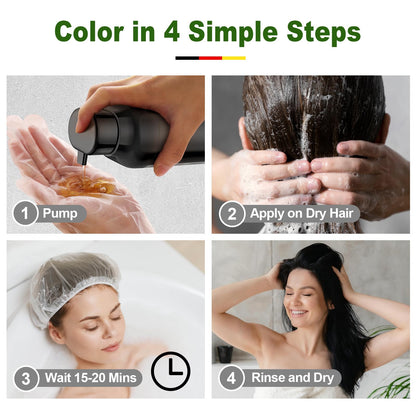 🎨 Transform Your Look Instantly! Limer 6-in-1 Multicolor Hair Dye Shampoo