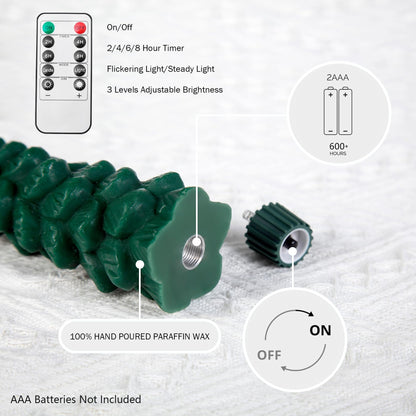 Flameless Christmas Tree Candles with Flickering Light