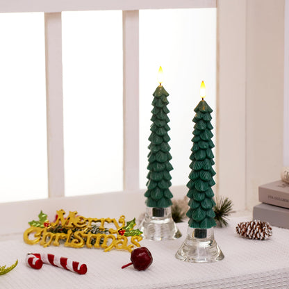 Flameless Christmas Tree Candles with Flickering Light