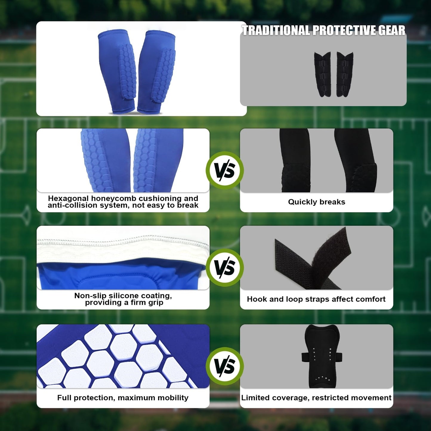 Professional shockproof shin guards integrated design