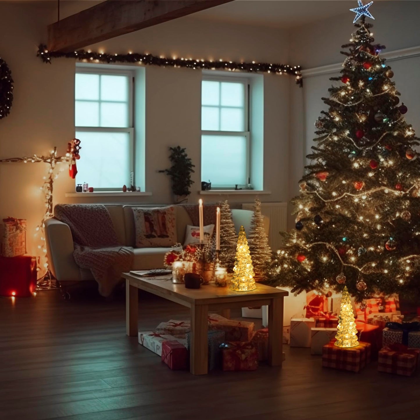 🌲Battery Operated Set of 5 Crystal Trees✨