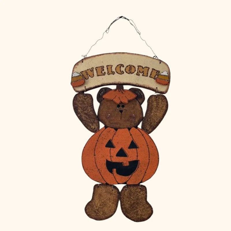 🎅🧸 Santa Bear Welcome Sign