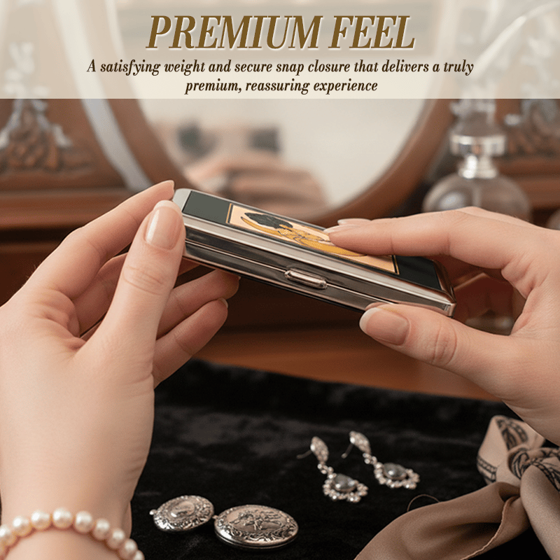 🌙🌟Vintage Card Holder Trinkets Stash Tin Box Metal Wallet Business Card ID Holder