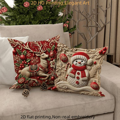 Luxury Christmas Pillowcases 4 Piece 2D Printed Pillowcases