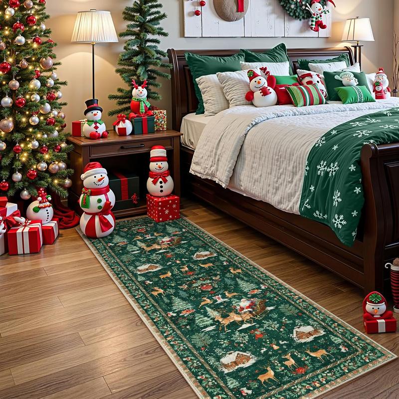 🔥LAST DAY 49% OFF🦌🎄🎅Christmas Deer Santa Long Rug