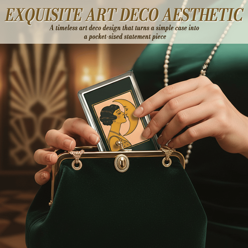 🌙🌟Vintage Card Holder Trinkets Stash Tin Box Metal Wallet Business Card ID Holder