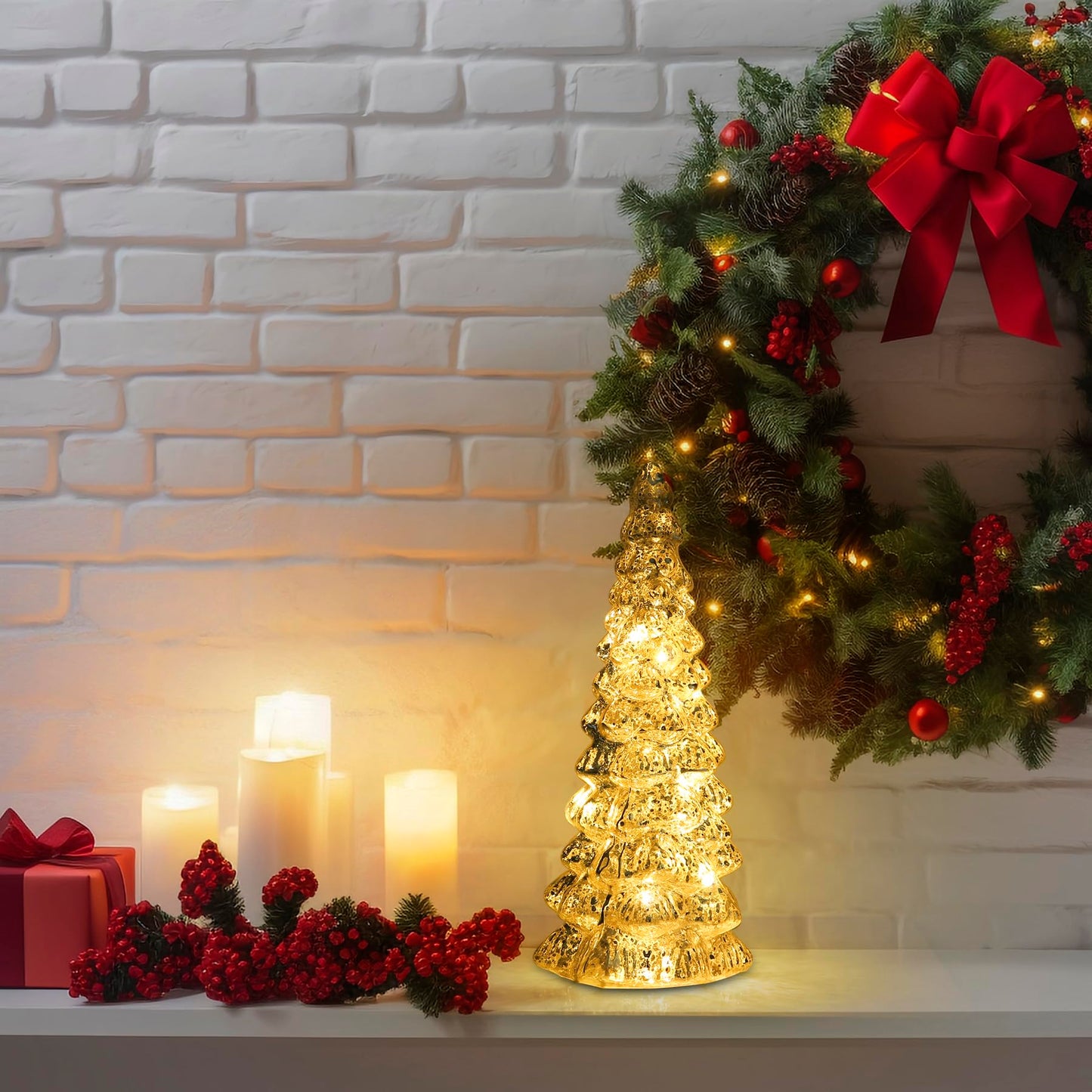 🌲Battery Operated Set of 5 Crystal Trees✨