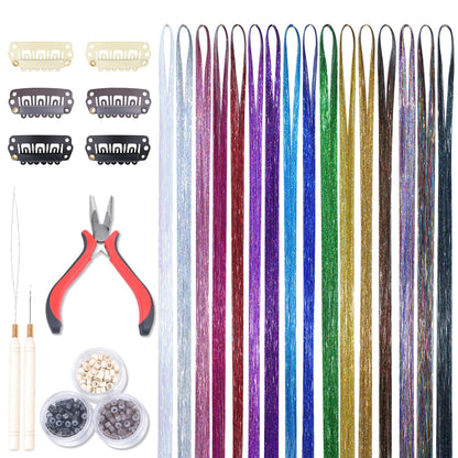 🎀 Rainbow Glitter Hair Clips Set