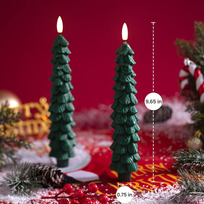 Flameless Christmas Tree Candles with Flickering Light