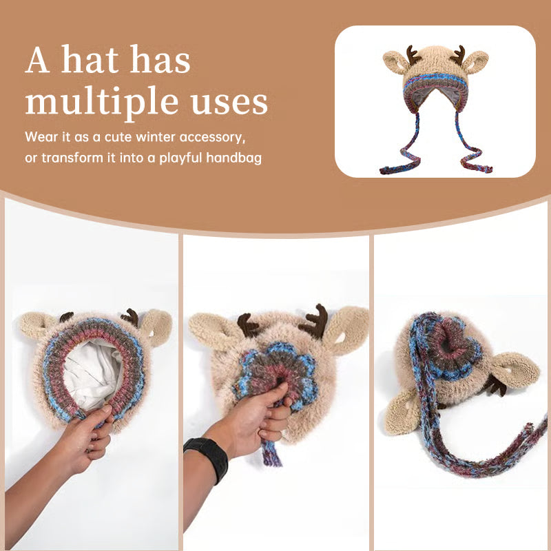 🎄Original design festive Christmas deer antler hat🦌