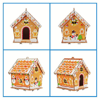 🚛Free shipping on two items，DIY wooden gingerbread house puzzle, exquisite diamond painting
