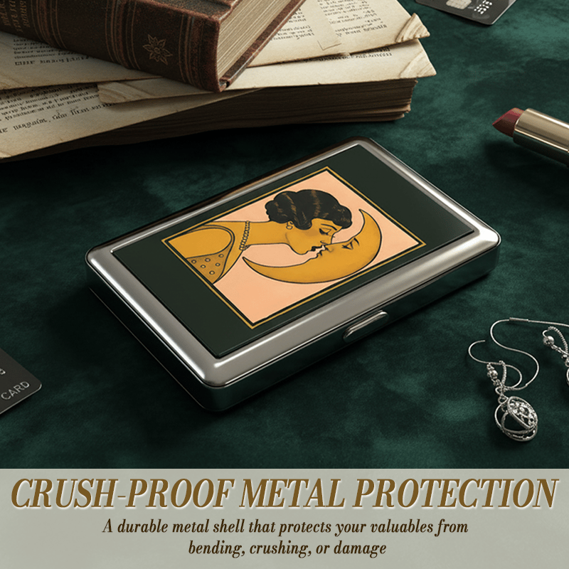 🌙🌟Vintage Card Holder Trinkets Stash Tin Box Metal Wallet Business Card ID Holder