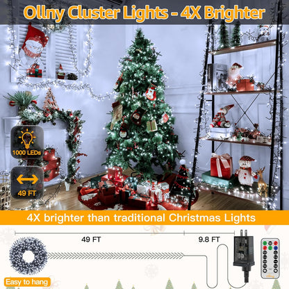 Christmas Tree Lights 8 Modes Timer Remote