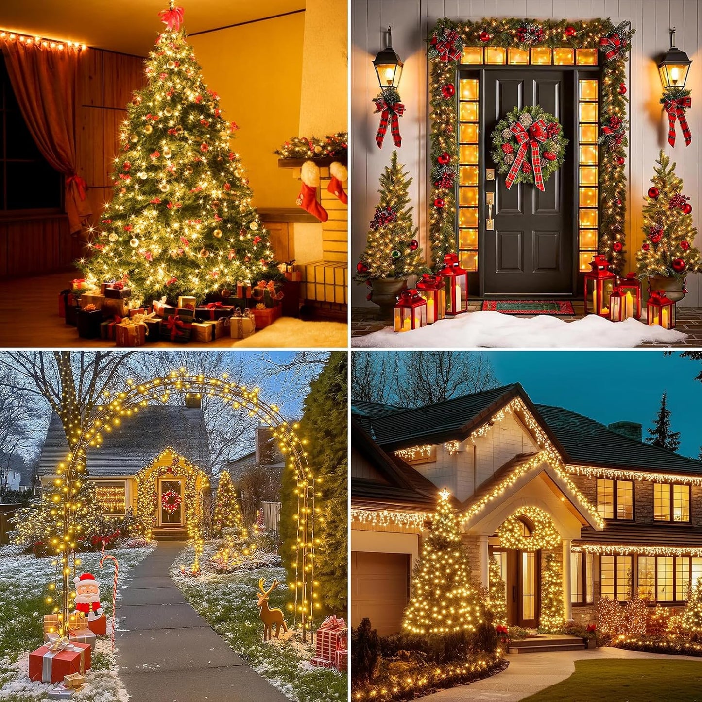 Christmas Tree Lights 8 Modes Timer Remote