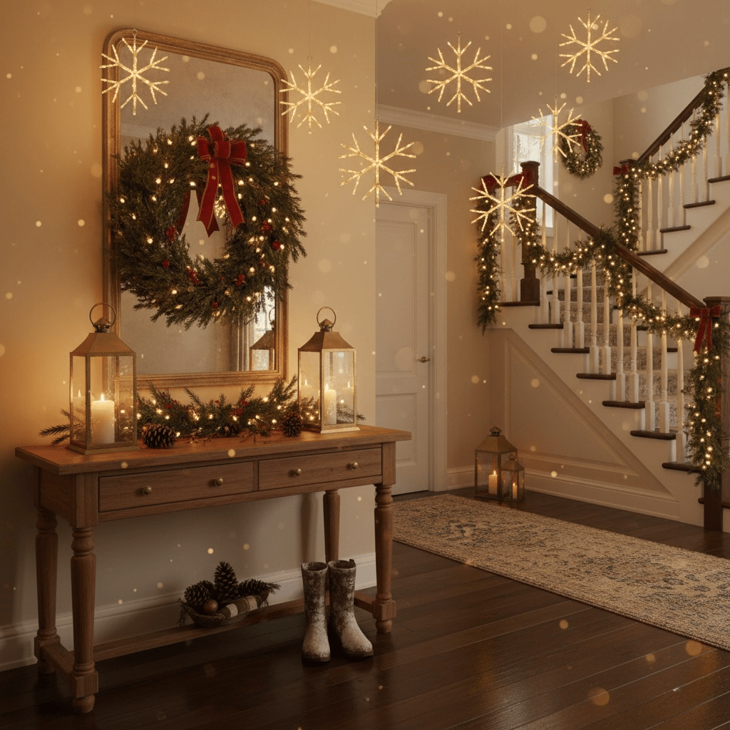 ❄️Lighted Birch Branch Snowflake Hanging Accent