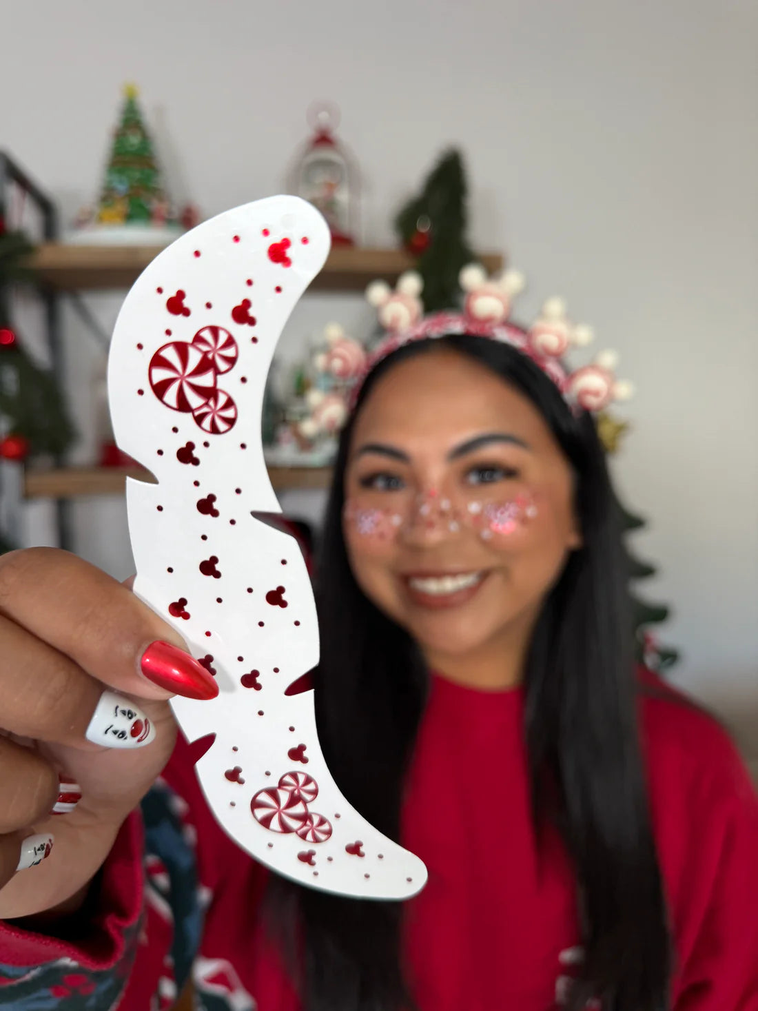 Christmas sticker themed makeup