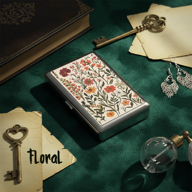 🌙🌟Vintage Card Holder Trinkets Stash Tin Box Metal Wallet Business Card ID Holder