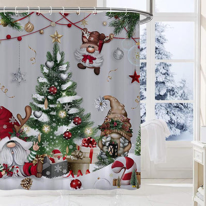 🎄Christmas shower curtain decoration