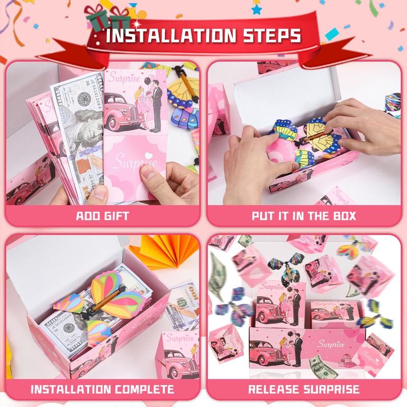 20 Bounces Surprise Gift Box - Contains a flying butterfly toy