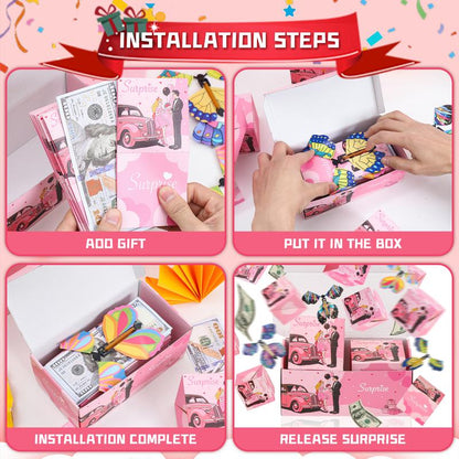 20 Bounces Surprise Gift Box - Contains a flying butterfly toy