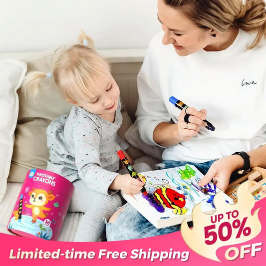 Extra-large, Silky-smooth Spinning Crayons – The Perfect Christmas Gift For Art-loving Kids.