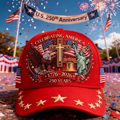 🦅Eagle & Liberty & Cross🎆United States 250th Anniversary Cap🧢