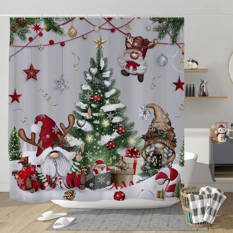 🎄Christmas shower curtain decoration