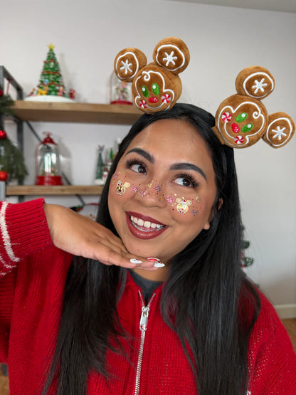 Christmas sticker themed makeup