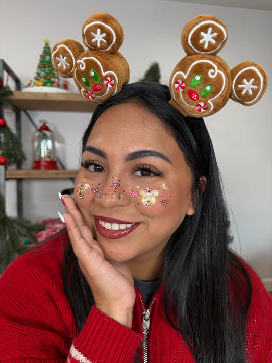 Christmas sticker themed makeup
