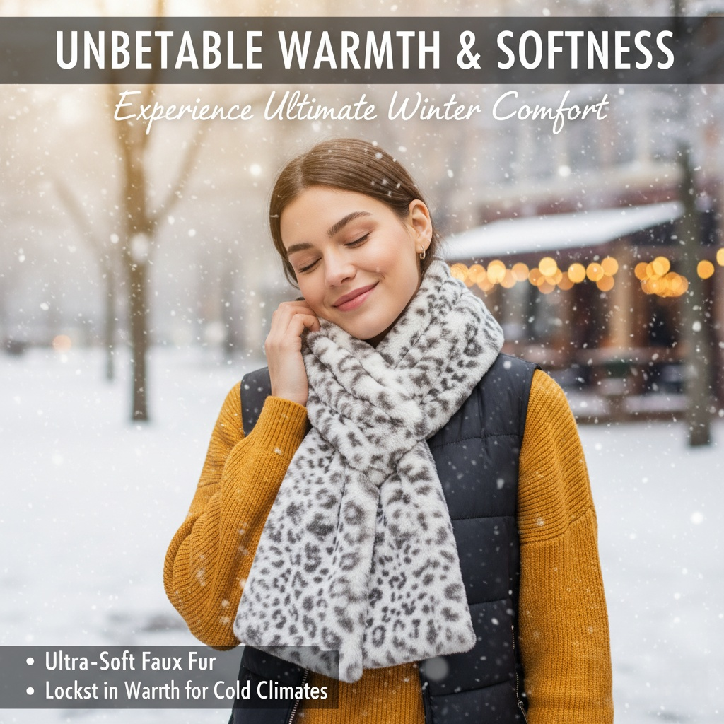 🧣Faux Fur Pull-Through Scarf with Zipper Pocket