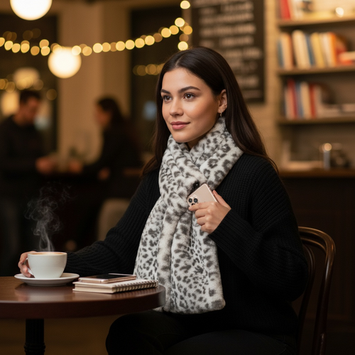 🧣Faux Fur Pull-Through Scarf with Zipper Pocket