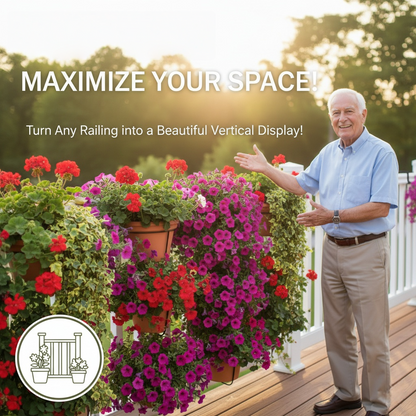 💐Tool-Free Railing Plant Holder: Create Your Dream Deck Garden