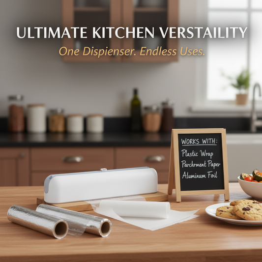 Wall-mounted magnetic cling film dispenser