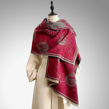 ✨Starry Sky Pattern Fringe Scarf