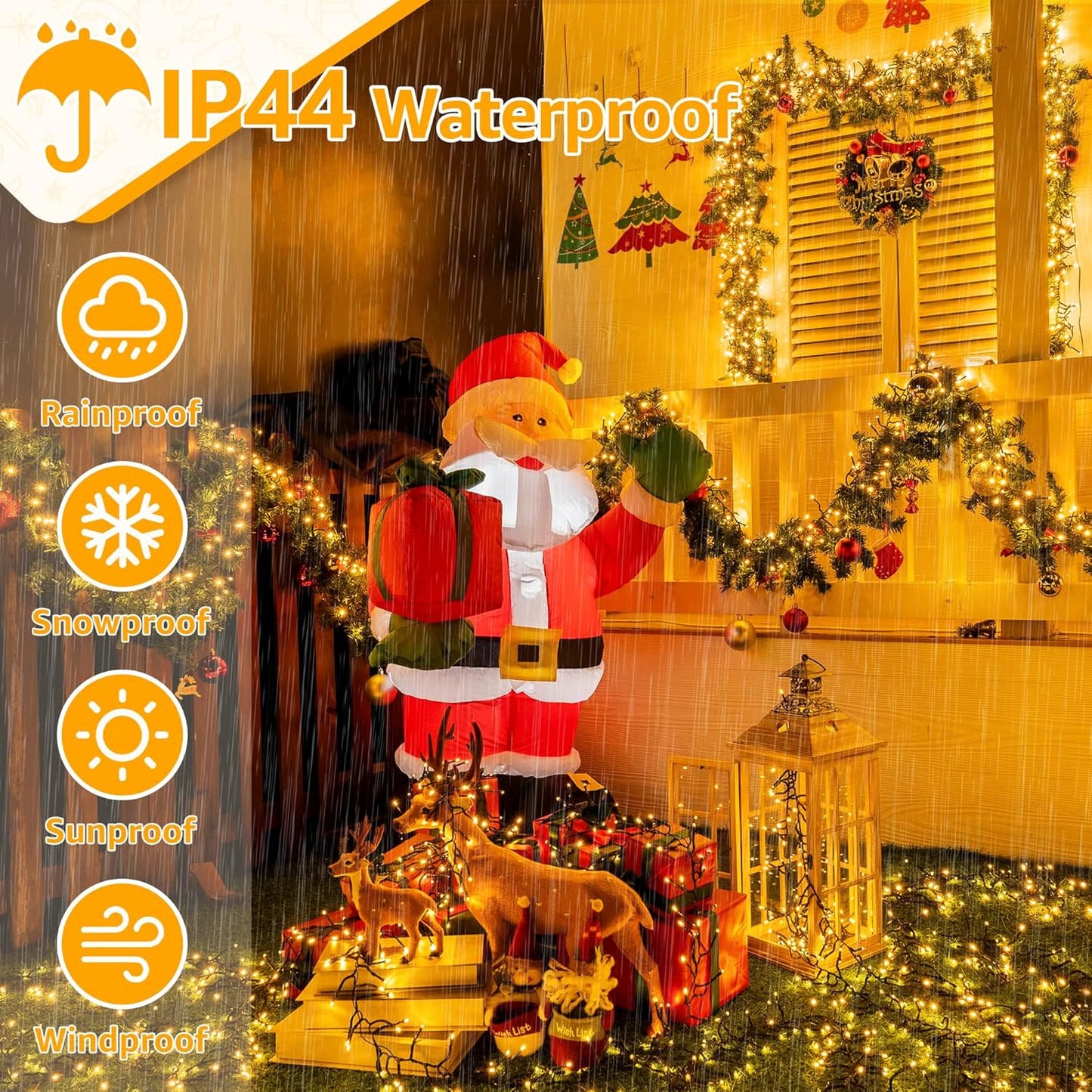 Christmas Tree Lights 8 Modes Timer Remote