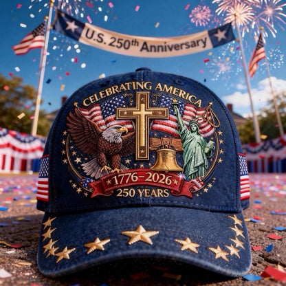 🦅Eagle & Liberty & Cross🎆United States 250th Anniversary Cap🧢