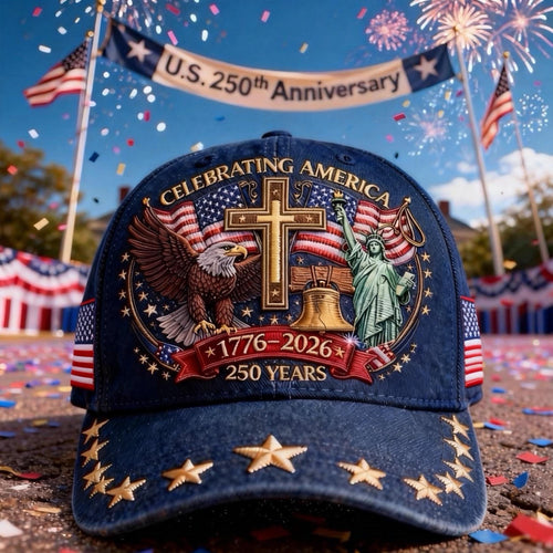 🦅Eagle & Liberty & Cross🎆United States 250th Anniversary Cap🧢