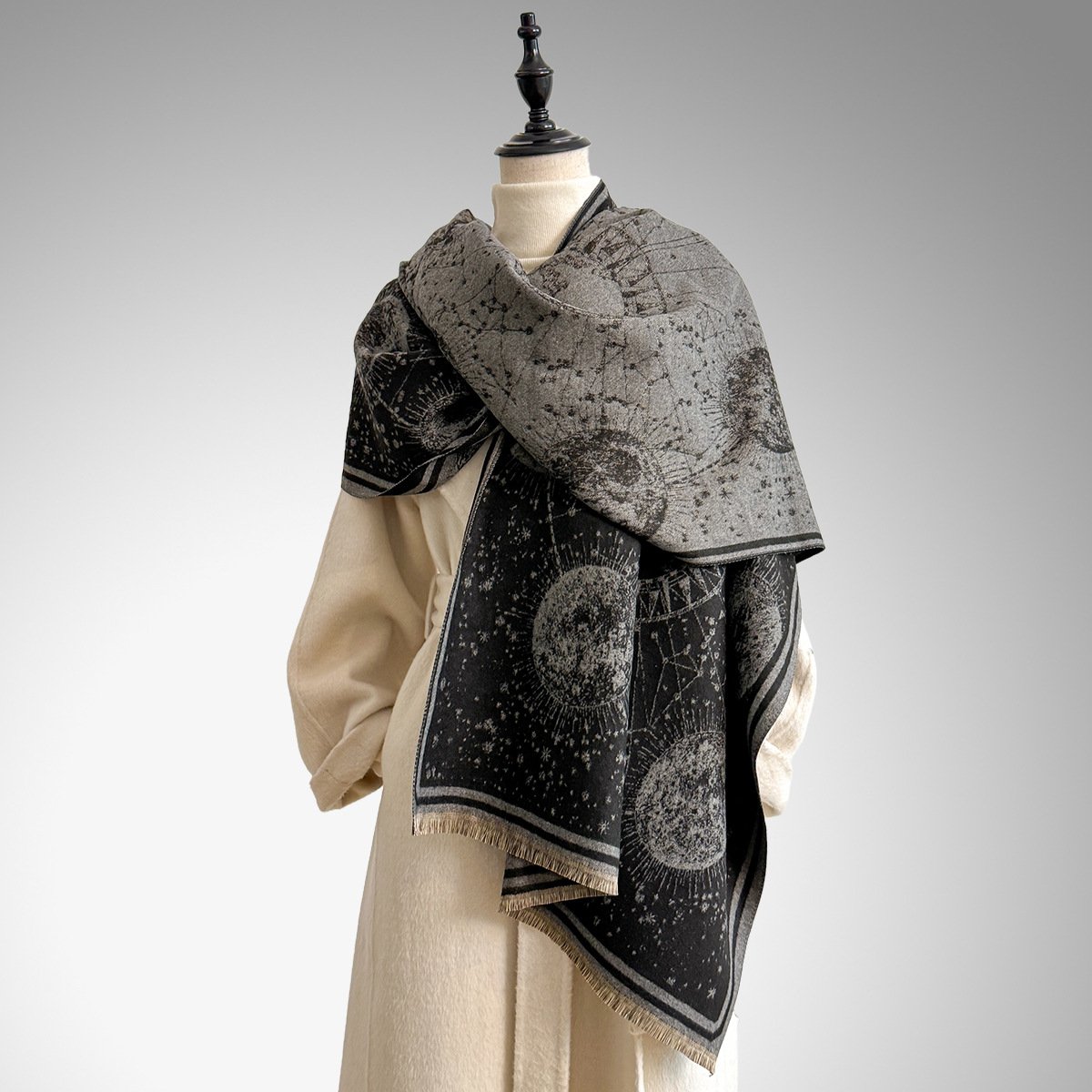 ✨Starry Sky Pattern Fringe Scarf