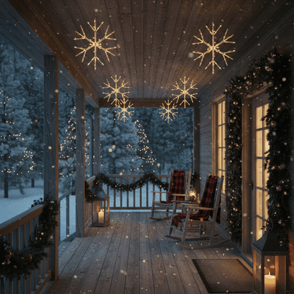 ❄️Lighted Birch Branch Snowflake Hanging Accent