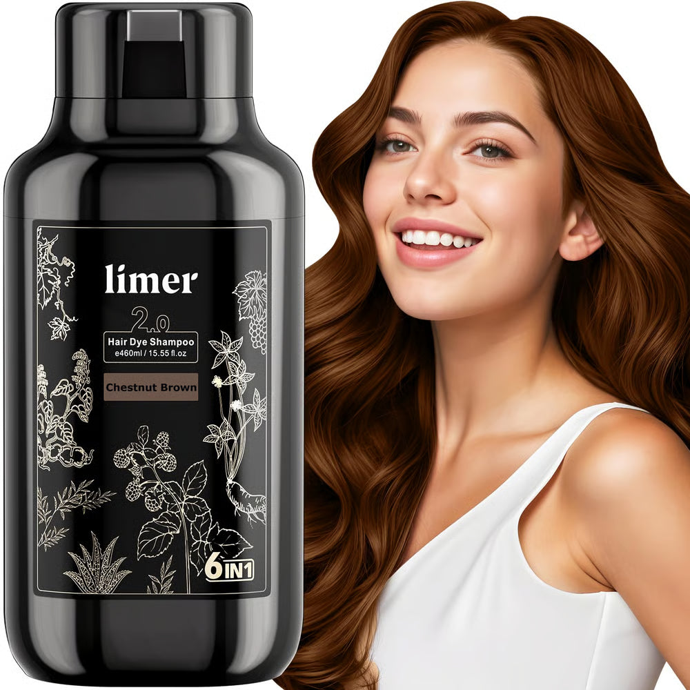 🎨 Transform Your Look Instantly! Limer 6-in-1 Multicolor Hair Dye Shampoo