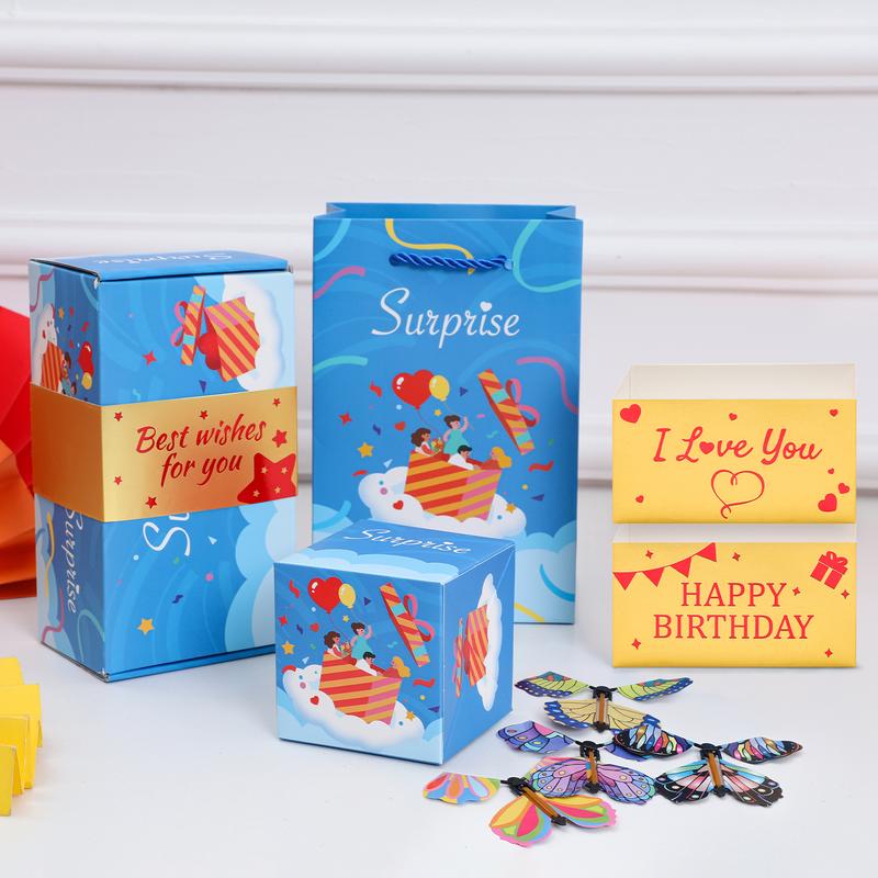 20 Bounces Surprise Gift Box - Contains a flying butterfly toy