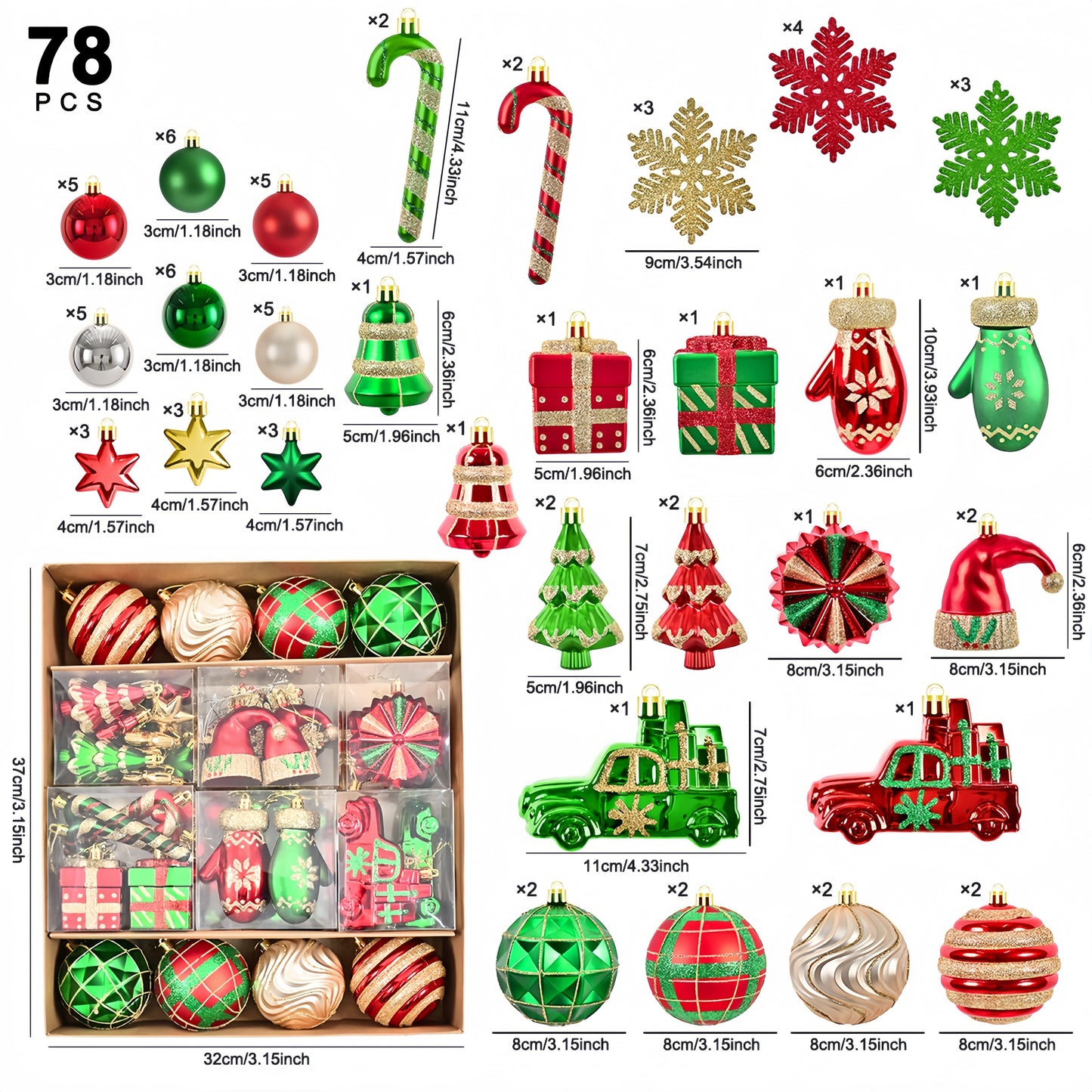 🎄Christmas Balls Ornaments Set