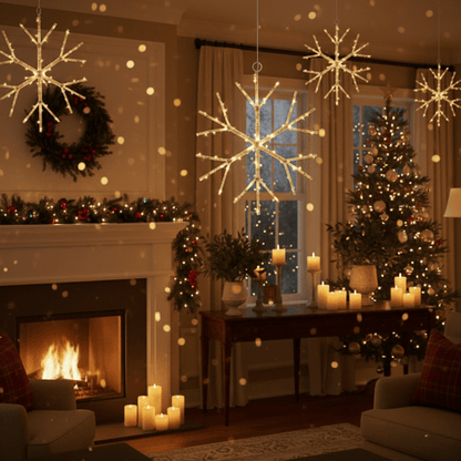 ❄️Lighted Birch Branch Snowflake Hanging Accent