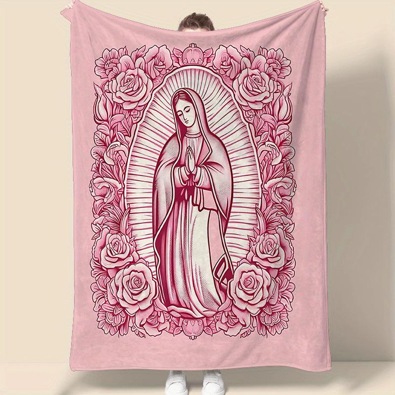 Comfortable Pink Virgin Mary Blanket