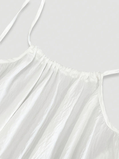 Women's Solid Color Backless Cami Dress